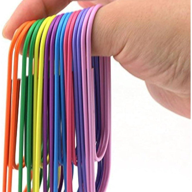 Extra Large Paper Clips - 8 of Each Color, 5 Cute 100mm Paper Clips, Multicolored Bookmarks, Office Supplies & Accessories (8 Colors/40 Count).