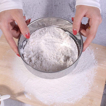 Stainless Steel Flour Sieve - Fine Sieve - Suitable for Flour, Rice, Grains - 15*4.5cm - 60 Mesh Fine Sieve - Baking Tools - Round Flour Sieve.
