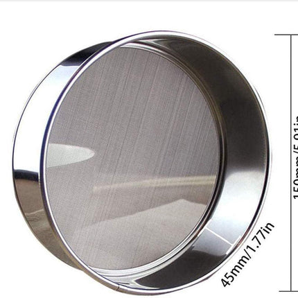 Stainless Steel Flour Sieve - Fine Sieve - Suitable for Flour, Rice, Grains - 15*4.5cm - 60 Mesh Fine Sieve - Baking Tools - Round Flour Sieve.