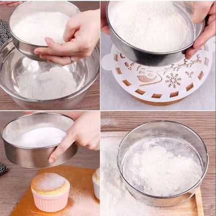 Stainless Steel Flour Sieve - Fine Sieve - Suitable for Flour, Rice, Grains - 15*4.5cm - 60 Mesh Fine Sieve - Baking Tools - Round Flour Sieve.