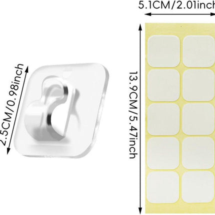 Hooks - Mini Light Clips | Self-Adhesive Lighting Hooks - Cable Holder Organizer - Set of 20 Hooks incl. Adhesive Strip.