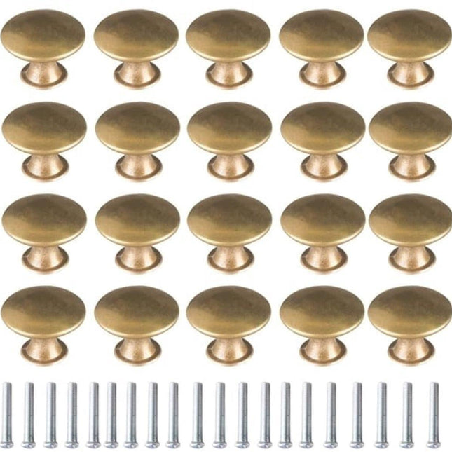 Cabinet Door Handles - Brass Door Handles - Antique Brass Handles - Cabinet Handles - 20 Items.
