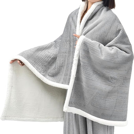 Scarf - Blanket - Warm Scarf - Soft and Lightweight - Comfortable and Breathable - Suitable for Daily Use - Ideal for Warm Scarves and Blankets for Women and Girls at Home（Grey）.