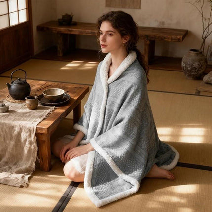 Scarf - Blanket - Warm Scarf - Soft and Lightweight - Comfortable and Breathable - Suitable for Daily Use - Ideal for Warm Scarves and Blankets for Women and Girls at Home（Grey）.
