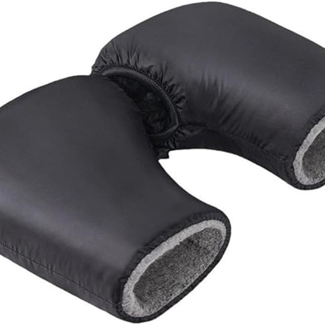 Cycling Gloves - Extra Padded Cycling Gloves - Waterproof Gloves - Warm Gloves - Cycling Gloves - Scooter Gloves - Hand Warmers - Bicycle Accessories - With Reflective Strips - Winter - Windproof （Black）