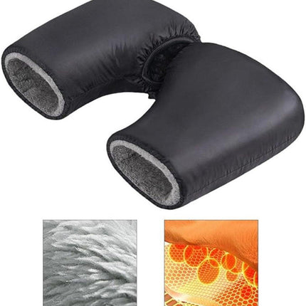 Cycling Gloves - Extra Padded Cycling Gloves - Waterproof Gloves - Warm Gloves - Cycling Gloves - Scooter Gloves - Hand Warmers - Bicycle Accessories - With Reflective Strips - Winter - Windproof （Black）.