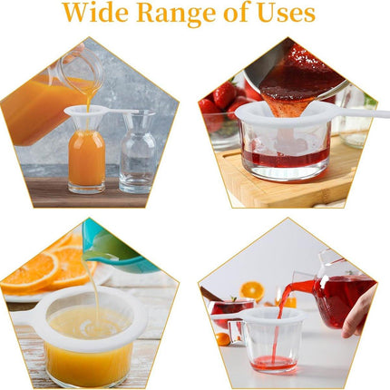 2-Piece Food Strainer - Mesh Sieve - Sieve Filter - Reusable Strainer - for Oil, Coffee, Tea, Juice, Wine (200 Mesh) - White.