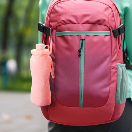 Water Bottle - Collapsible Water Bottle - Silicone Water Bottle - 600ml - Heat Resistant, Drop Resistant - Essential for Outdoor Travel (Green).