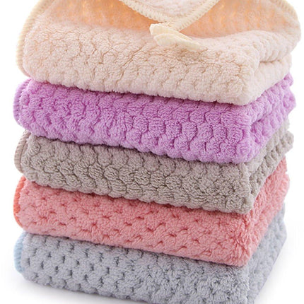 5-pack - Hanging ring, machine washable, quick drying - Hanging towels - Kitchen and bathroom towel strips (beige + pink + blue + purple + gray).