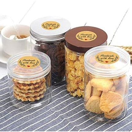Sticker Labels - 500 sheets/roll - Round handmade heart-shaped kraft paper labels - Self-adhesive baking labels - Decorative labels - Sealing stickers - Gift stickers.