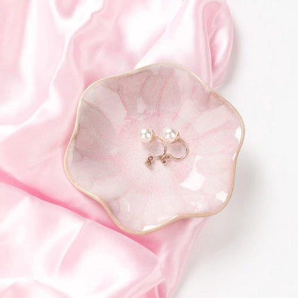 Ceramic Jewelry Bowl - Room Decor, Key Holder, Ring Holder, Jewelry Tray, Jewelry Tray, Drip Tray, Bedside Table Decoration (Pink).