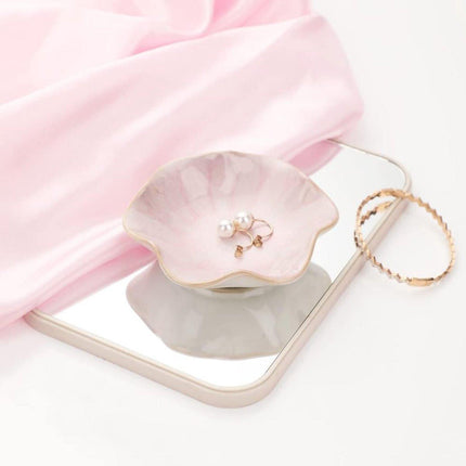 Ceramic Jewelry Bowl - Room Decor, Key Holder, Ring Holder, Jewelry Tray, Jewelry Tray, Drip Tray, Bedside Table Decoration (Pink).