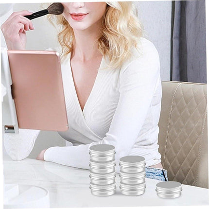 Small Tins with Lids - Pack of 20 - Dispensing Containers - 20ml Reusable Aluminum Tins and Refillable Small Tins with Screw Cap, Travel Sample Containers - Suitable for storing nail art supplies, jewelry, badges, sweets, etc..