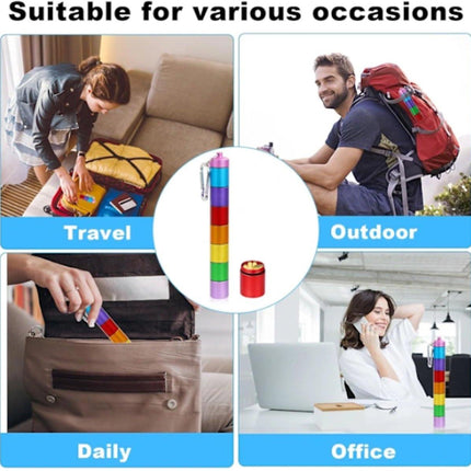 Small travel pill box - 7 compartments - waterproof - airtight.