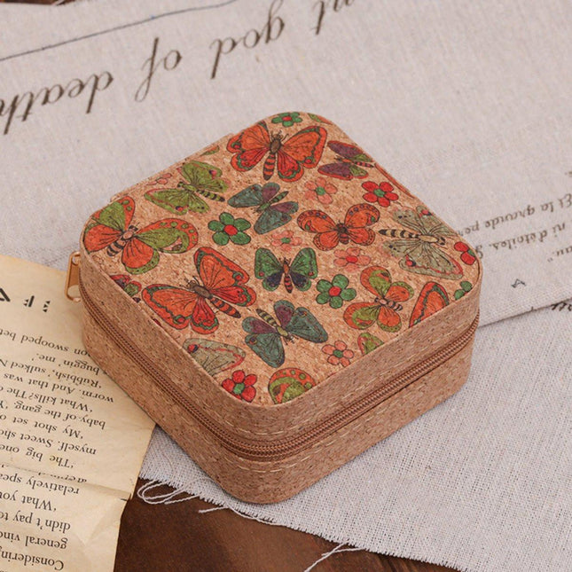 Jewelry Box - Vintage Style - Portable Storage Box - Jewelry Box - Can Store Earrings, Rings, Necklaces (Butterfly, 10cm * 10cm * 5cm).