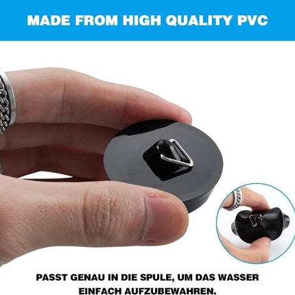 2-Pack Drain Plug - Sink Plug - Bath Plug for Home - Universal Plug Set - Diameter 42-45 mm - For Sinks - Kitchen Sink Plug Chain - Black.