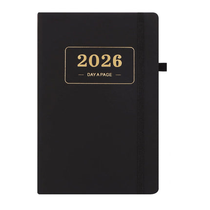 2026 Daily Planner – 2026 Adult Agenda – 1 Day on 1 Page – 365 Day Planner & Notebook – 14.0*20.8cm – Black.