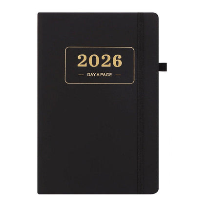 2026 Daily Planner – 2026 Adult Agenda – 1 Day on 1 Page – 365 Day Planner & Notebook – 14.0*20.8cm – Black.