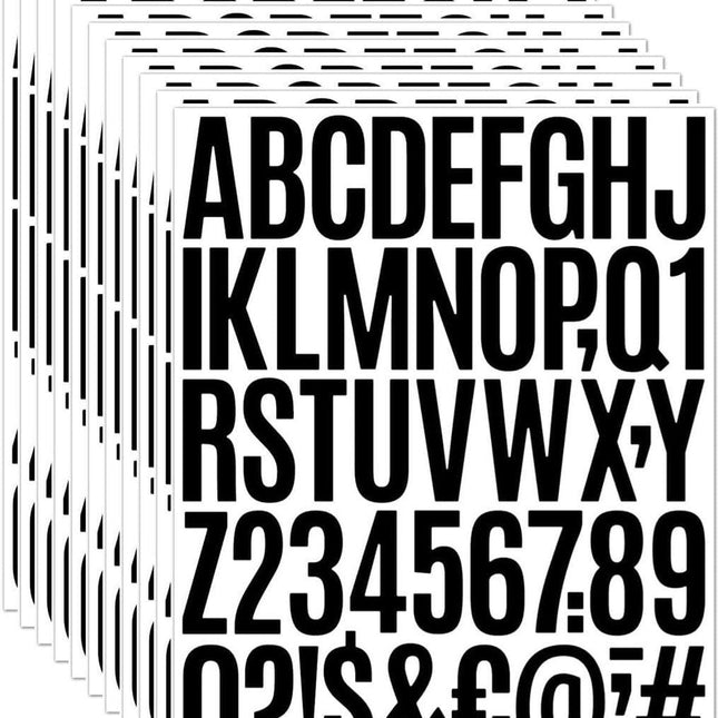 letter stickers - 10-sheet vinyl letter stickers - 2-inch self-adhesive alphabet and number stickers - waterproof - suitable for mailboxes, windows, doors, cars, boats, house numbers (black).