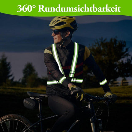 Two-piece reflective vest with 2 reflective armbands - High visibility reflective vest - Reflective safety vest - Adjustable lightweight elastic straps - Suitable for running, cycling and walking.