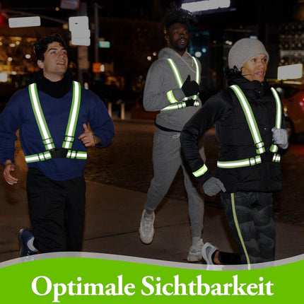 Two-piece reflective vest with 2 reflective armbands - High visibility reflective vest - Reflective safety vest - Adjustable lightweight elastic straps - Suitable for running, cycling and walking.