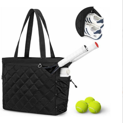 Backpack - Tennis bag - Handbag - Sports bag - Waterproof racket bag - Suitable for multiple rackets with shoe compartment - Black.