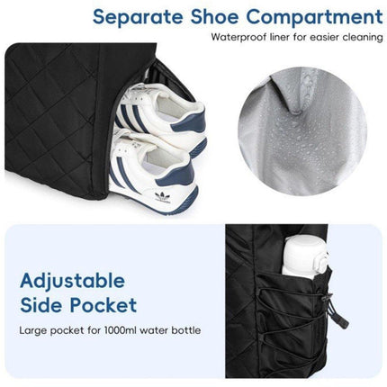 Backpack - Tennis bag - Handbag - Sports bag - Waterproof racket bag - Suitable for multiple rackets with shoe compartment - Black.