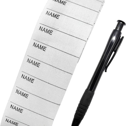 200 pcs iron-on name labels with pen - washable labels - woven labels for clothing, school uniforms, bags, towels, hats, gloves, scarves.