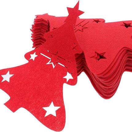Placemats - Set of 48 - Christmas placemats - heat-resistant and waterproof - suitable for Christmas parties and table decorations (Red).