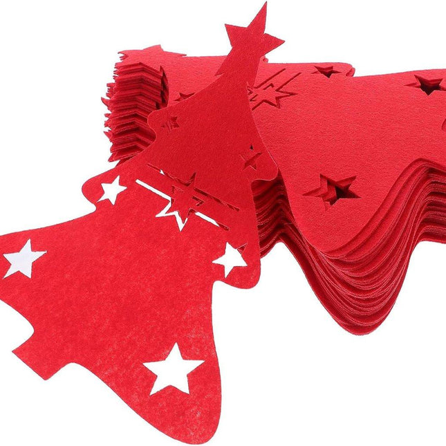 Placemats - Set of 48 - Christmas placemats - heat-resistant and waterproof - suitable for Christmas parties and table decorations (Red).