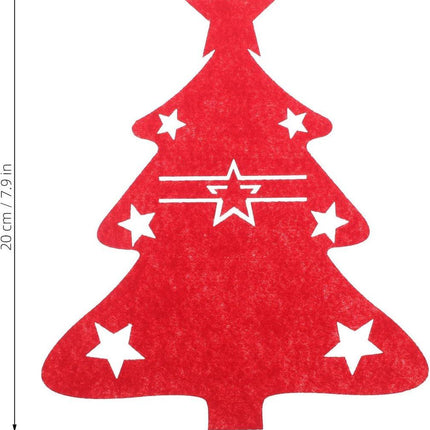Placemats - Set of 48 - Christmas placemats - heat-resistant and waterproof - suitable for Christmas parties and table decorations (Red).