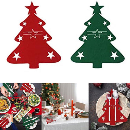 Placemats - Set of 48 - Christmas placemats - heat-resistant and waterproof - suitable for Christmas parties and table decorations (Red).