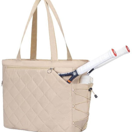 Backpack - Tennis Bag - Handbag - Sports Bag - Waterproof Racket Bag - Suitable for multiple rackets with shoe compartment - Beige.