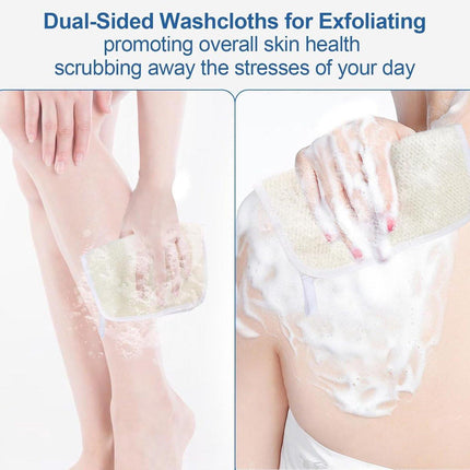 3-Piece - Exfoliating Towel - Exfoliating Towel for Body and Face - Bath Towel - Double-Sided Exfoliating Bath Towel - Facial Washcloth - Nylon - Scrub Towel.