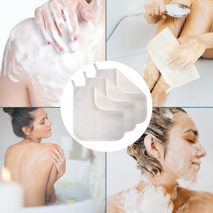 3-Piece - Exfoliating Towel - Exfoliating Towel for Body and Face - Bath Towel - Double-Sided Exfoliating Bath Towel - Facial Washcloth - Nylon - Scrub Towel.