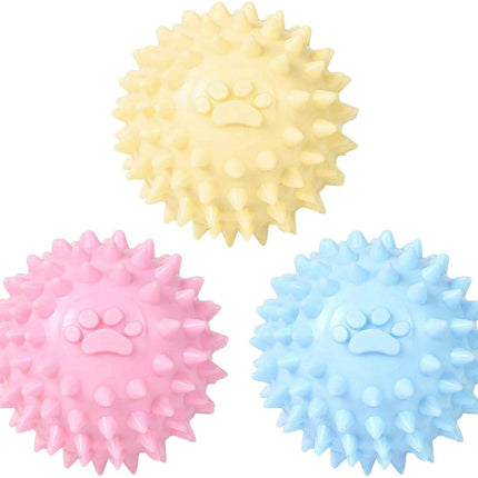 Dog Toy - TPR Spiky Ball, No Squeaker - Chew Toy - Long Lasting and Durable - Perfect for Dogs That Love to Chew - Puppy Training for Teething - Small Rubber Spike Toy.