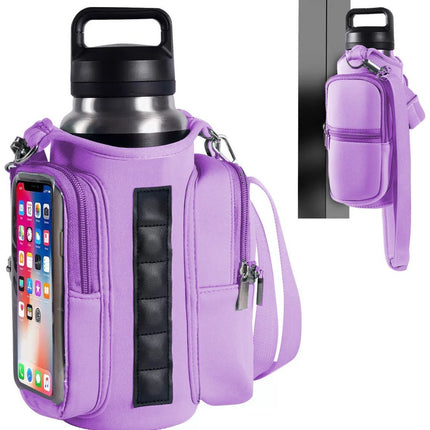 Magnetic Sports Bag with Adjustable Shoulder Strap - Includes Water Bottle Holder and Pocket - for Sports, Workouts, Travel & Work（Purple）