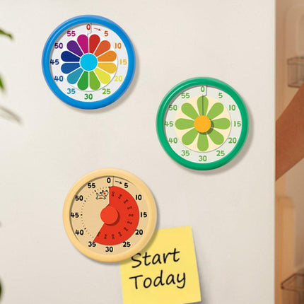 Kitchen Timer - Kitchen Timer - Timer - Digital Kitchen Timer - Child-Friendly Visual Mechanical Timer - Magnetic Sticker Timer - Flower Pattern.
