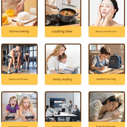 Kitchen Timer - Kitchen Timer - Timer - Digital Kitchen Timer - Child-Friendly Visual Mechanical Timer - Magnetic Sticker Timer - Flower Pattern.