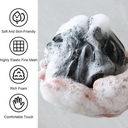 5-pack bath sponge - bath ball - exfoliating sponge - bath sponge - shower sponge - (black).
