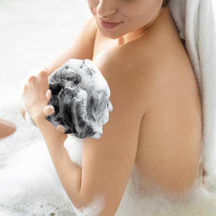 5-pack bath sponge - bath ball - exfoliating sponge - bath sponge - shower sponge - (black).