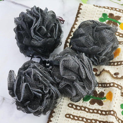 5-pack bath sponge - bath ball - exfoliating sponge - bath sponge - shower sponge - (black).