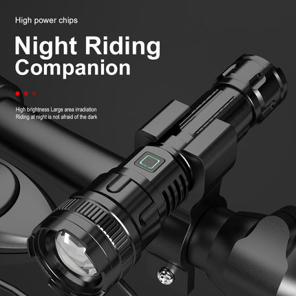 LED Flashlight - With Zoom Function & Waterproof - LED Flashlight - With Zoom Function & Waterproof - Battery-Powered Flashlight - USB Rechargeable - Long Battery Life - 3 Light Modes (Strong / Low / Flash)USB Rechargeable - Long Battery Life - 3 Light Mo.