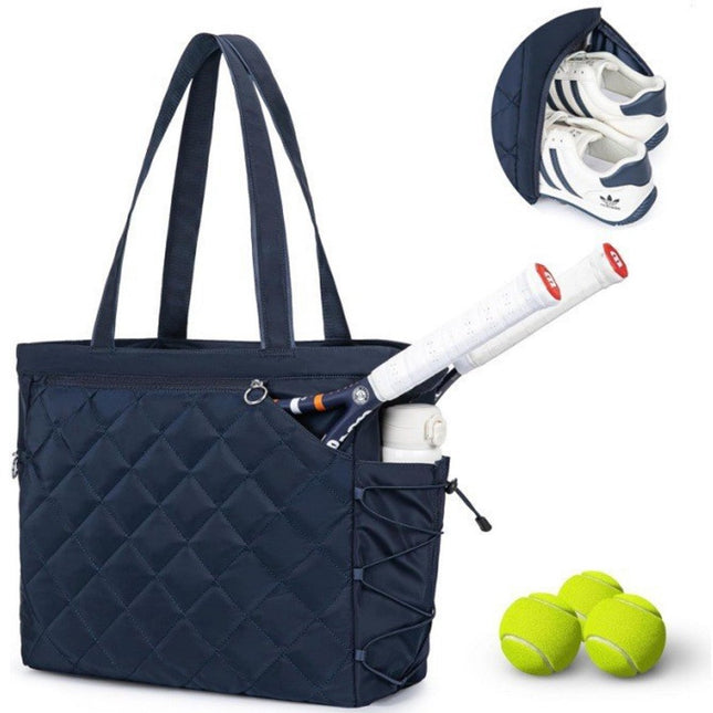 Backpack - Tennis Bag - Handbag - Sports Bag - Waterproof Racket Bag - Suitable for multiple rackets with shoe compartment - Blue.