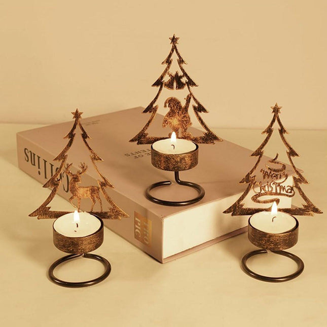 Candle Holder - Metal Candle Holder - Set of 3 - Candle Holder - Suitable for Christmas, Valentine's Day, Mother's Day, Weddings, Holidays and Home Accessories.