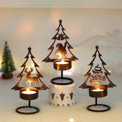 Candle Holder - Metal Candle Holder - Set of 3 - Candle Holder - Suitable for Christmas, Valentine's Day, Mother's Day, Weddings, Holidays and Home Accessories.