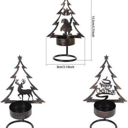 Candle Holder - Metal Candle Holder - Set of 3 - Candle Holder - Suitable for Christmas, Valentine's Day, Mother's Day, Weddings, Holidays and Home Accessories.