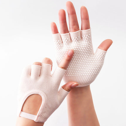 Gloves - Sports Gloves - Yoga Gloves - Fingerless Gloves - Non-slip Gloves - Unisex - Suitable for Gym and Home Workouts (White).