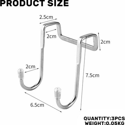 3-pack - Stainless steel - S-hooks - Clothes hangers with double hooks - Suitable for kitchens, bathrooms, dormitories - For hanging coats, towels and clothes (silver).