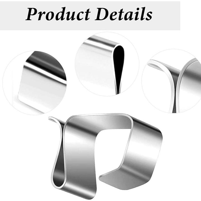 Pack of 100 pieces - Christmas light hooks - Hooks for outdoor lighting - Christmas light clips - Hanging hooks for Christmas lights, kitchen lights, etc. - Stainless steel metal cable clips with clamps - Cable clips.